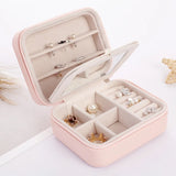 Zipper Jewelry Organizer Box Mirrored Display Holder