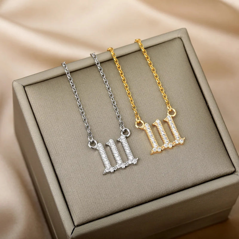 Zircon Angel Number Necklace Women