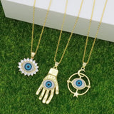Zircon Evil Eye Pendant Necklace Party Gift Women