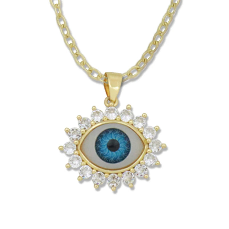 Zircon Evil Eye Pendant Necklace Party Gift Women