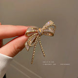 Zircon Bow Brooch Elegant Accessory