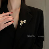 Zircon Bow Brooch Elegant Accessory