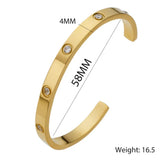 Zircon Cuff Bracelet Set Stainless Steel Jewelry