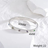 Zircon Cuff Bracelet Set Stainless Steel Jewelry