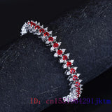 Zircon Gemstone Bracelet 925 Silver Bangle Vintage Natural Stone