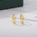 Zircon Butterfly Hoop Earrings Stainless Steel Mini Jewelry