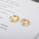 Zircon Butterfly Hoop Earrings Stainless Steel Mini Jewelry