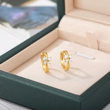 Zircon Butterfly Hoop Earrings Stainless Steel Mini Jewelry