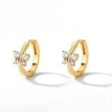 Zircon Butterfly Hoop Earrings Stainless Steel Mini Jewelry