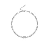 Zircon Butterfly Choker Silver-plated Necklace