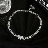 Zircon Butterfly Choker Silver-plated Necklace