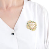 Zircon Corsage Natural Pearl Pin Brooch Retro Brooch Women's Jewelry
