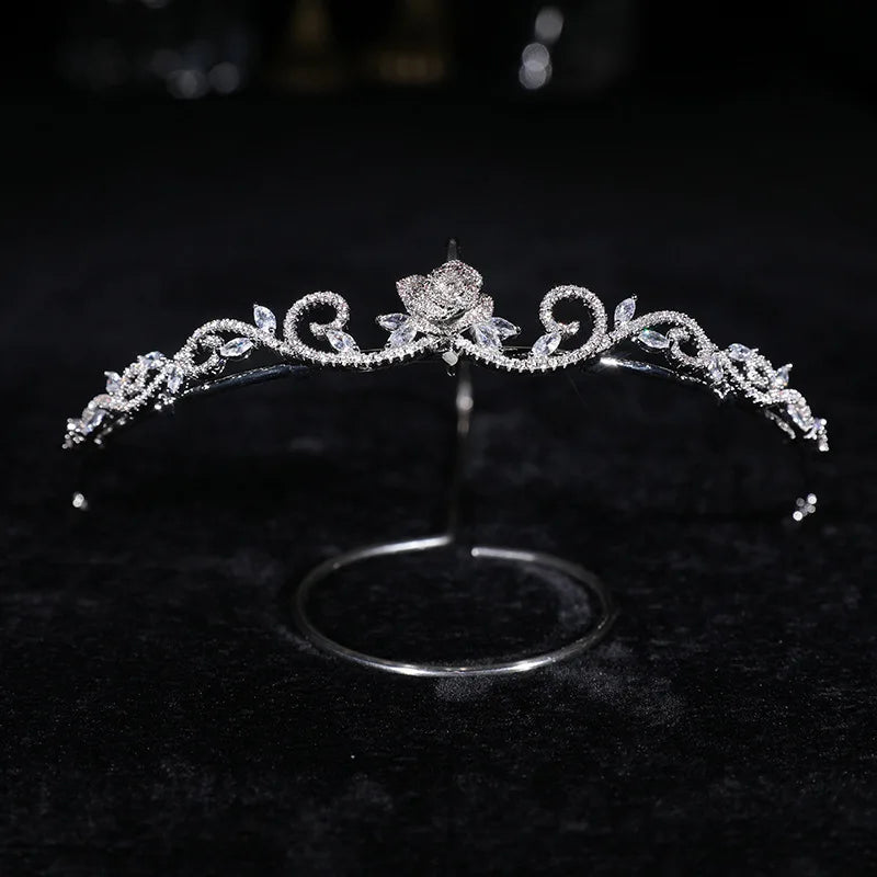 Zircon Crown Flower Hair Accessories Wedding Tiaras Baroque Fairy Headband
