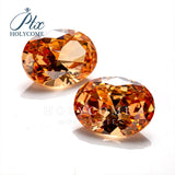 Zircon Crushed Ice Hybrid Oval Cut Champagne VVS1 Loose Gemstone