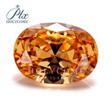 Zircon Crushed Ice Hybrid Oval Cut Champagne VVS1 Loose Gemstone