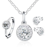 Zircon Crystal Three-Piece Jewelry Set
