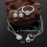Zircon Crystal Three-Piece Jewelry Set