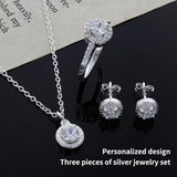 Zircon Crystal Three-Piece Jewelry Set