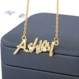 Zircon Name Necklace Crystal Letters Pendant Personalized Choker