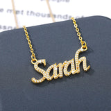 Zircon Name Necklace Crystal Letters Pendant Personalized Choker