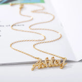 Zircon Name Necklace Crystal Letters Pendant Personalized Choker