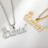 Zircon Name Necklace Personalized Stainless Steel Pendant