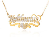 Zircon Name Necklace Personalized Stainless Steel Pendant