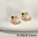 Zircon Double Hanging Moon Flower Pendant DIY Earring Bracelet Necklace Accessor