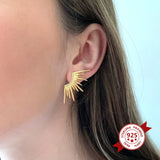 Zircon Earring 925 Sterling Silver Lucky Wings Stud Earring