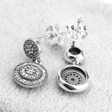 Zircon Earrings Sterling Silver Clear CZ Bohemia Style Women Wedding Jewelry