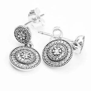 Zircon Earrings Sterling Silver Clear CZ Bohemia Style Women Wedding Jewelry
