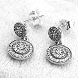 Zircon Earrings Sterling Silver Clear CZ Bohemia Style Women Wedding Jewelry