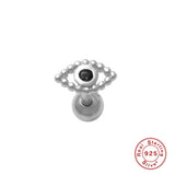 Zircon Eyes Earrings 925 Sterling Silver Stud Ear Rings Mini Pendientes