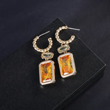 Geometric Gemstone Earrings S925 Sterling Silver Tassel Earring