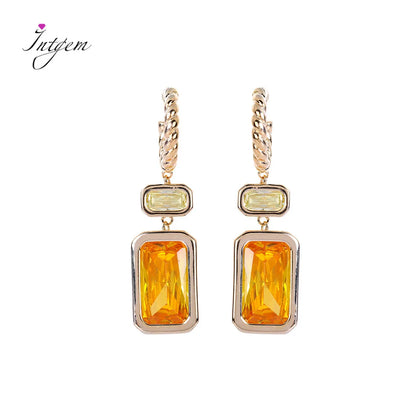 Geometric Gemstone Earrings S925 Sterling Silver Tassel Earring