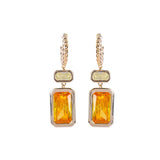 Geometric Gemstone Earrings S925 Sterling Silver Tassel