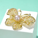 Zircon Butterfly Brooches Freshwater Pearl Accessorie