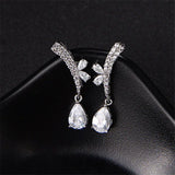 Zircon Green Copper Ear Clips Allergy Wedding Bridal Party Jewelry
