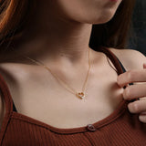 Zircon Heart Pendant 925 Sterling Silver Necklace for Women