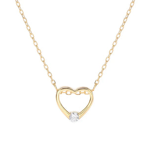Zircon Heart Pendant 925 Sterling Silver Necklace for Women