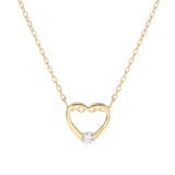 Zircon Heart Pendant 925 Sterling Silver Necklace for Women
