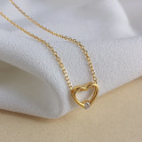 Zircon Heart Pendant 925 Sterling Silver Necklace for Women