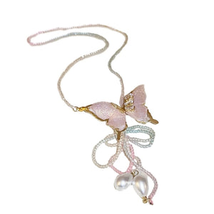 Zircon Pearls Necklace Ladies Clavicle Chain Necklace