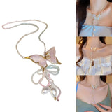 Zircon Pearls Necklace Ladies Clavicle Chain Necklace