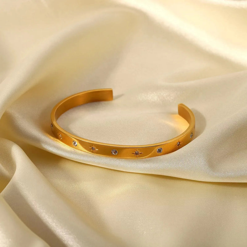 Zircon Lattice Stainless Steel Bracelet for Women