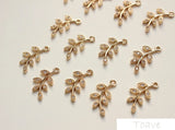 Zircon Leaf Pendant DIY Ear Stud Accessories