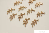 Zircon Leaf Pendant DIY Ear Stud Accessories