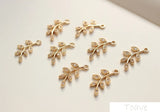 Zircon Leaf Pendant DIY Ear Stud Accessories