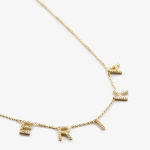 Zircon Letter Necklaces Crystal Pendant Name Necklace Personalized Gift