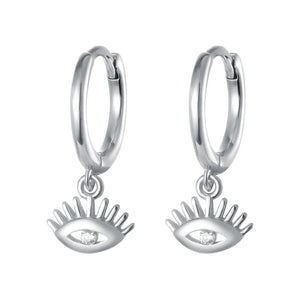 Zircon Lightning Earrings S925 Sterling Silver Piercing Hoops